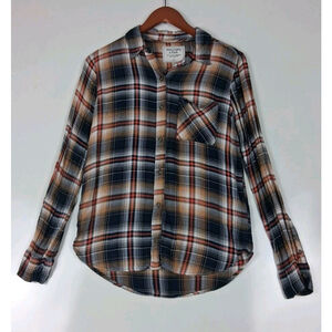 Abercrombie & Fitch Cowgirl Fall 90s Women Sm Soft Flannel Button Up LS Shirt